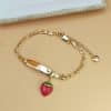 Curved Strawberry Children's Copper Plating 14K Bracelet