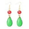 Brass Emerald Earrings Same Drop