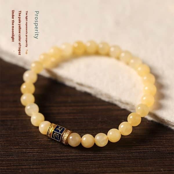Women's Temperament Wild Six-word Mantra Barrel Beads Small Square Sugar Bead Bracelet
