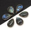 Natural Stone Black Sparkling Stone Pendant 26x40mm