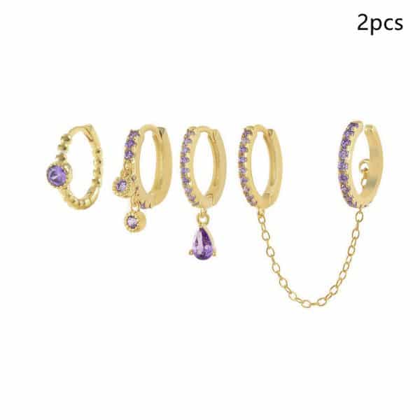 Women's Fashion Stacked Chain Tassel Earring Set