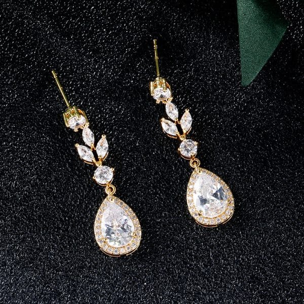Elegant Long Style Drop AAA Zircon Earrings