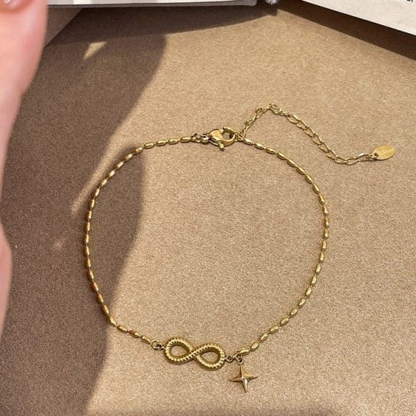 Asterism Titanium Steel Anklet Female Gold