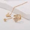 Personality Design Feeling Earrings Inlaid Diamond Awn Star Ear Bone Clip Set Female, Fashion Butterfly Tassel Earrings