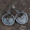 Mid-ancient Hollow Circle Metal Drop Earrings Inlaid Earrings