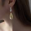 Contrast Color Glossy Water Drop Asymmetric Earrings