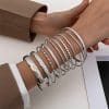 Ethnic Style Alloy Retro Wide Gold Glossy Wristband Bracelet 10 PCs Set