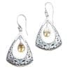 Drop-shaped Hollow Pattern Embedded Amber Earrings