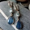 Drop Shaped Blue Gem Earrings
