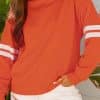 Fiery Red Varsity Striped Detail Drop Shoulder Oversized Sweatshirt