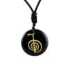 Natural Crystal Agate Stone Carving Spiral Aura Pendant Necklace Jewelry