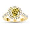 1 Karat 65mm Color Moissanite Ring Gold Ring Shank S925 Sterling Silver Moissanite