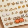 Fashion Flower All-Match 30-Piece Set Earrings