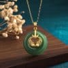 Gold Koi Years With More Than Hetian Jade Collarbone Necklace