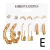 Metal Circle Chain Earrings Set Of Six Sets