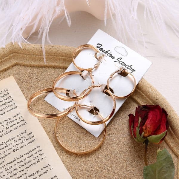 Rock exaggerated multi-size ear ring earrings set personality earrings combination earrings