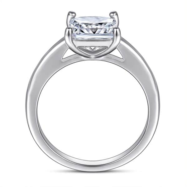 925 Sterling Silver Inlaid Square Zircon Ring