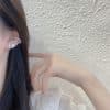 Sterling Silver Needle Candy Colored Flower Stud Earrings Set