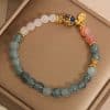 Blue Water Emerald Crystal Goldfish Bracelet For Women
