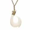 Yak Bone Carved Fishhook Brand Pendant Necklace
