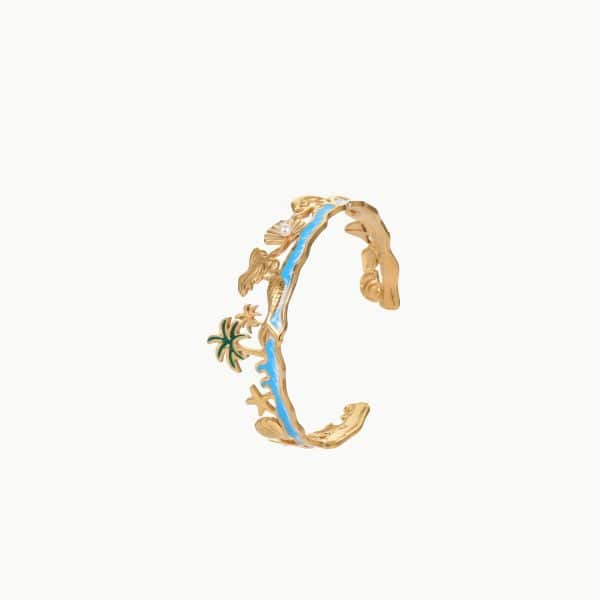 European And American Ocean Style Starfish Coconut Mermaid Stainless Steel Bracelet Non-fading Open Ring