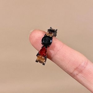 Crystal Titanium Steel Men And Women Rings Of The Same Style