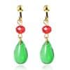 Brass Emerald Earrings Same Drop