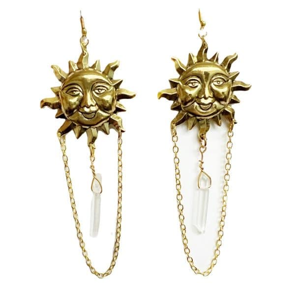 Sun Crystal Stone Earrings Jewelry