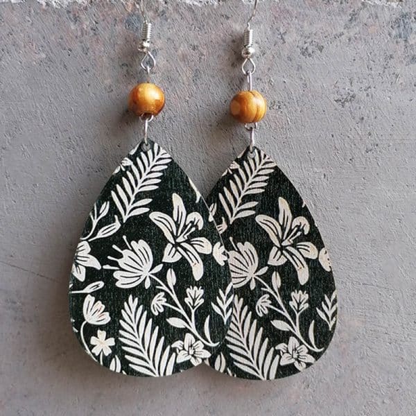 Vintage Ethnic Boho Drop Earrings Floral