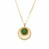 Hollow Sector Pendant Stainless Steel Gold Plated Necklace