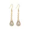 Gold Diamond Water Drop Stainless Steel Eardrop Women's