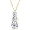 Female Geometric Three-Life Stone Pendant Zircon Inlaid