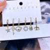 High-end Korean Style Korean Earrings 6-piece Simple Set