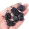 Black Tourmaline Natural Crystal Irregular Pendant