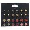 Strawberry Car Love Earrings 12 Pairs Set