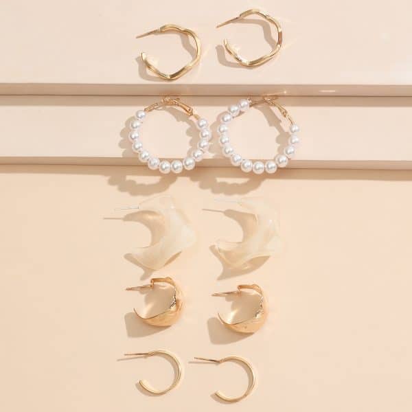 VAlloy Geometric Earrings 5 Piece Set Fashion
