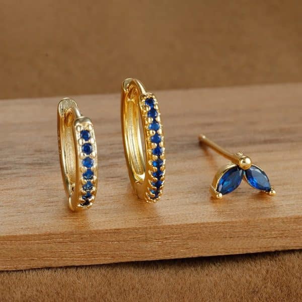Lady Temperament Trendy Earrings Buckle Stud 3-piece Set