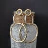 Geometric Hollow Three-ring Circle Two-color Personalized Earrings