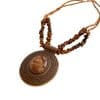 Irregular Tiger Eye Stone Oval Pendant Necklace With Retro And Antique Style