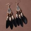 Water Drop Tassel Feather Earrings Female