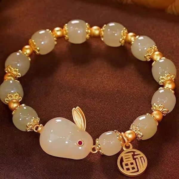 Women's Green Lucky Jade Black Hand Bracelet