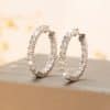 Copper Inlaid Zirconium Fashionable All-match Personalized Circle Earrings