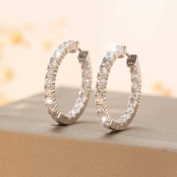 Copper Inlaid Zirconium Fashionable All-match Personalized Circle Earrings