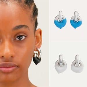 Women's Statement Contrast Enamel Drop Earrings