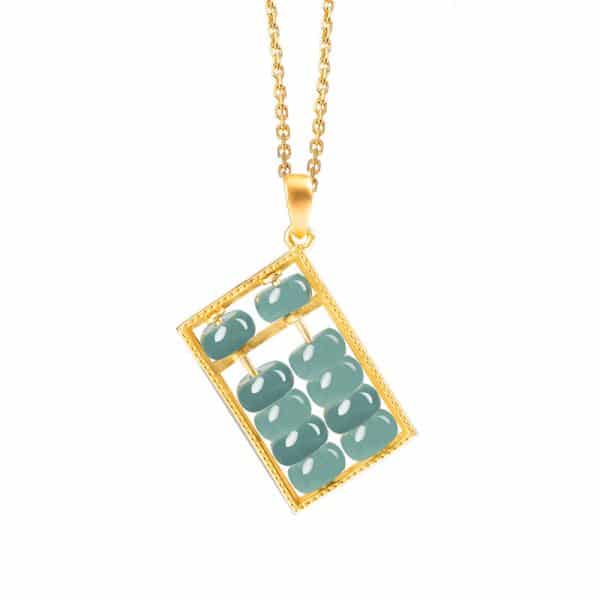 Women's Jade Blue Water Jade Abacus Pendant