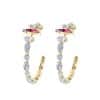 Double C Earrings Diamond Earrings Feminine Temperament Net Red European And American Exaggerated Large Circle Earrings