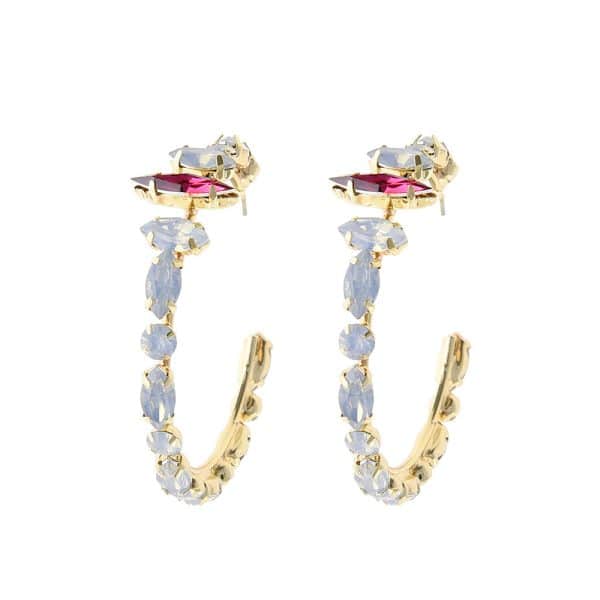 Double C Earrings Diamond Earrings Feminine Temperament Net Red European And American Exaggerated Large Circle Earrings