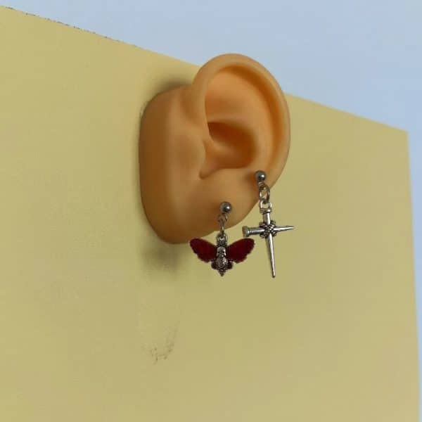 Stainless Steel Studs Asymmetric Set Of Crosses