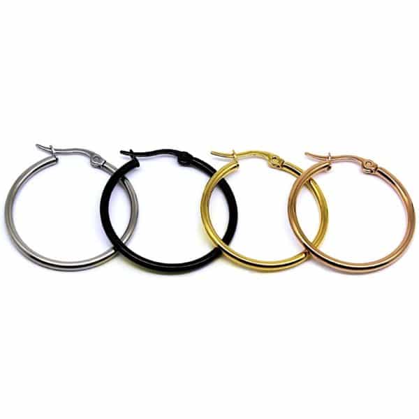 316L Stainless Steel Large Circle Coil Earrings