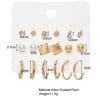 Temperament Small Circle Earrings Set Creative Cold Wind Pearls